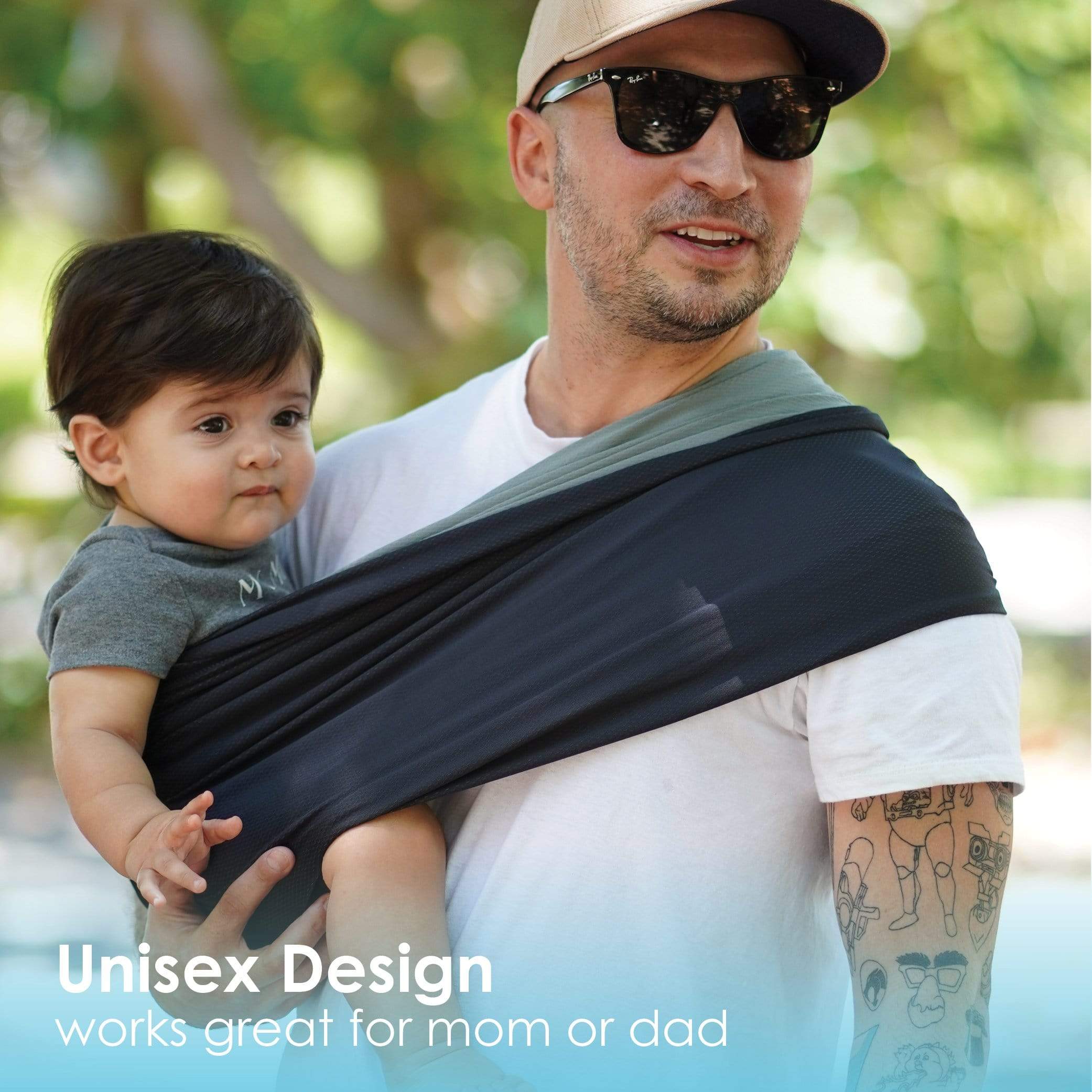 Baby K'tan Active Oasis Baby Carrier | Black-Grey - Image 14