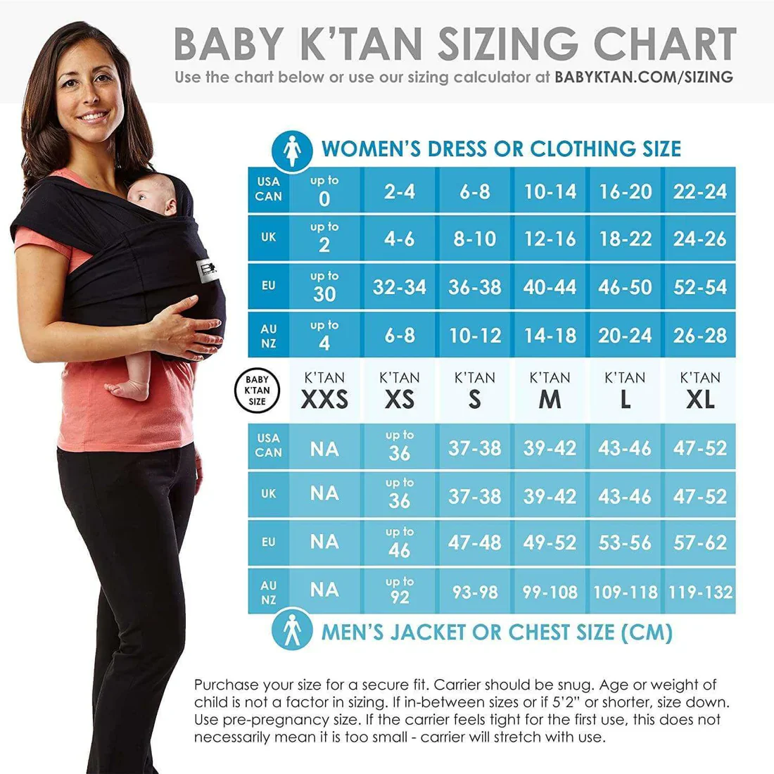 Baby K'tan Active Oasis Baby Carrier | Black-Grey - Image 3