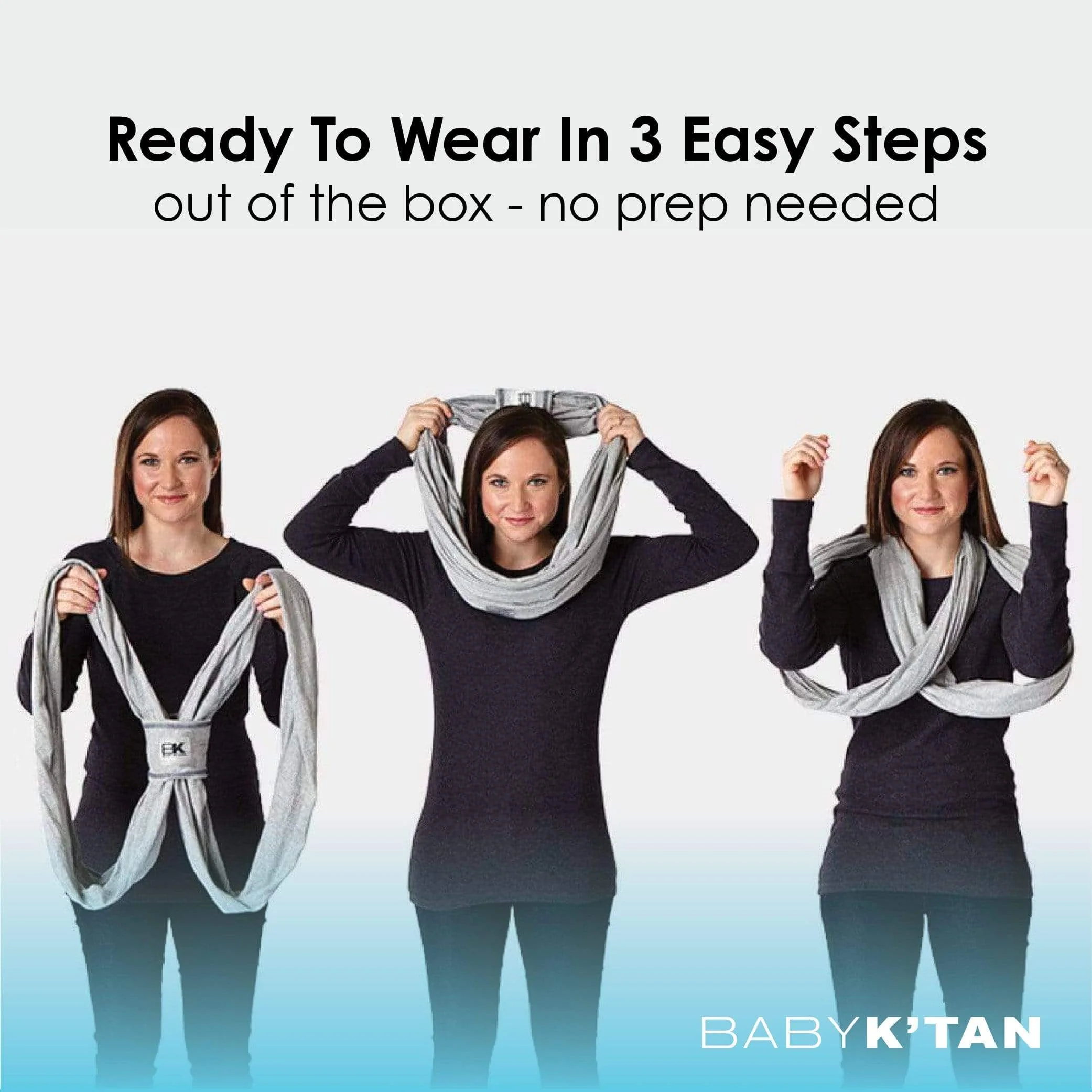 Baby K'tan Active Oasis Baby Carrier | Black-Grey - Image 7