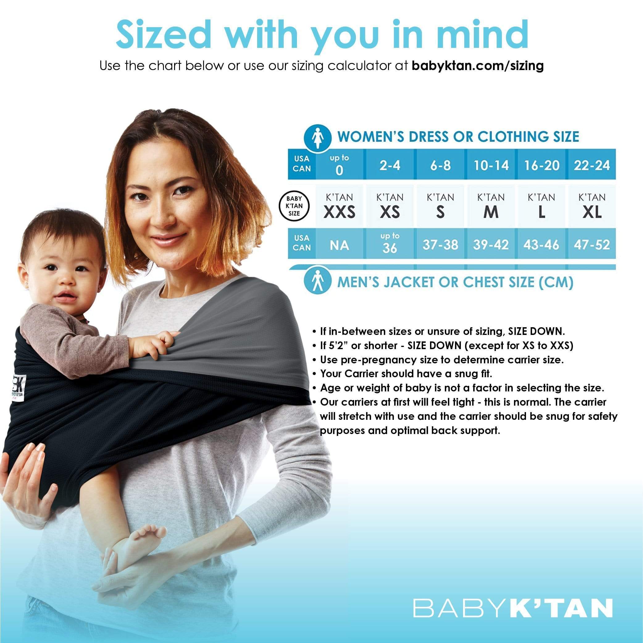 Baby K'tan Active Oasis Baby Carrier | Black-Grey - Image 8