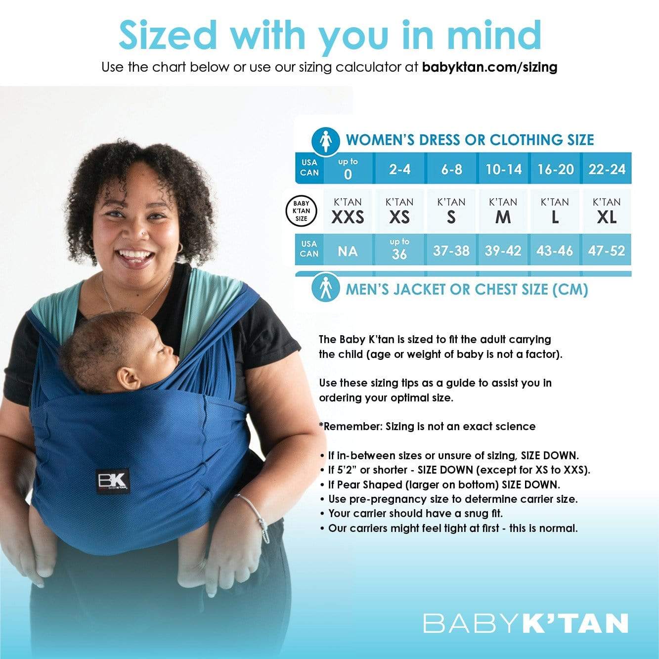 Baby K'tan Active Oasis Baby Carrier | Blue-Turquoise - Image 15
