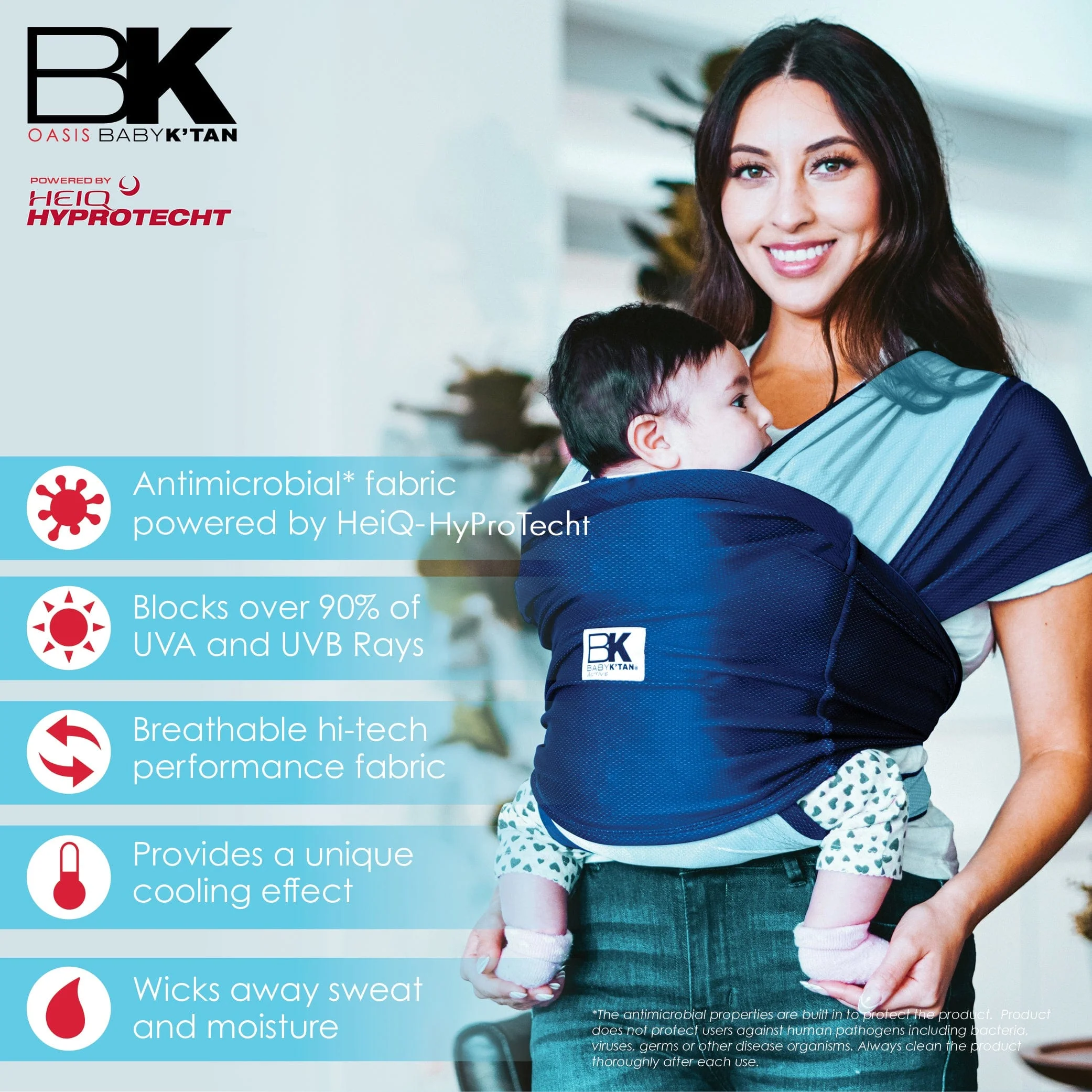 Baby K'tan Active Oasis Baby Carrier | Blue-Turquoise - Image 4