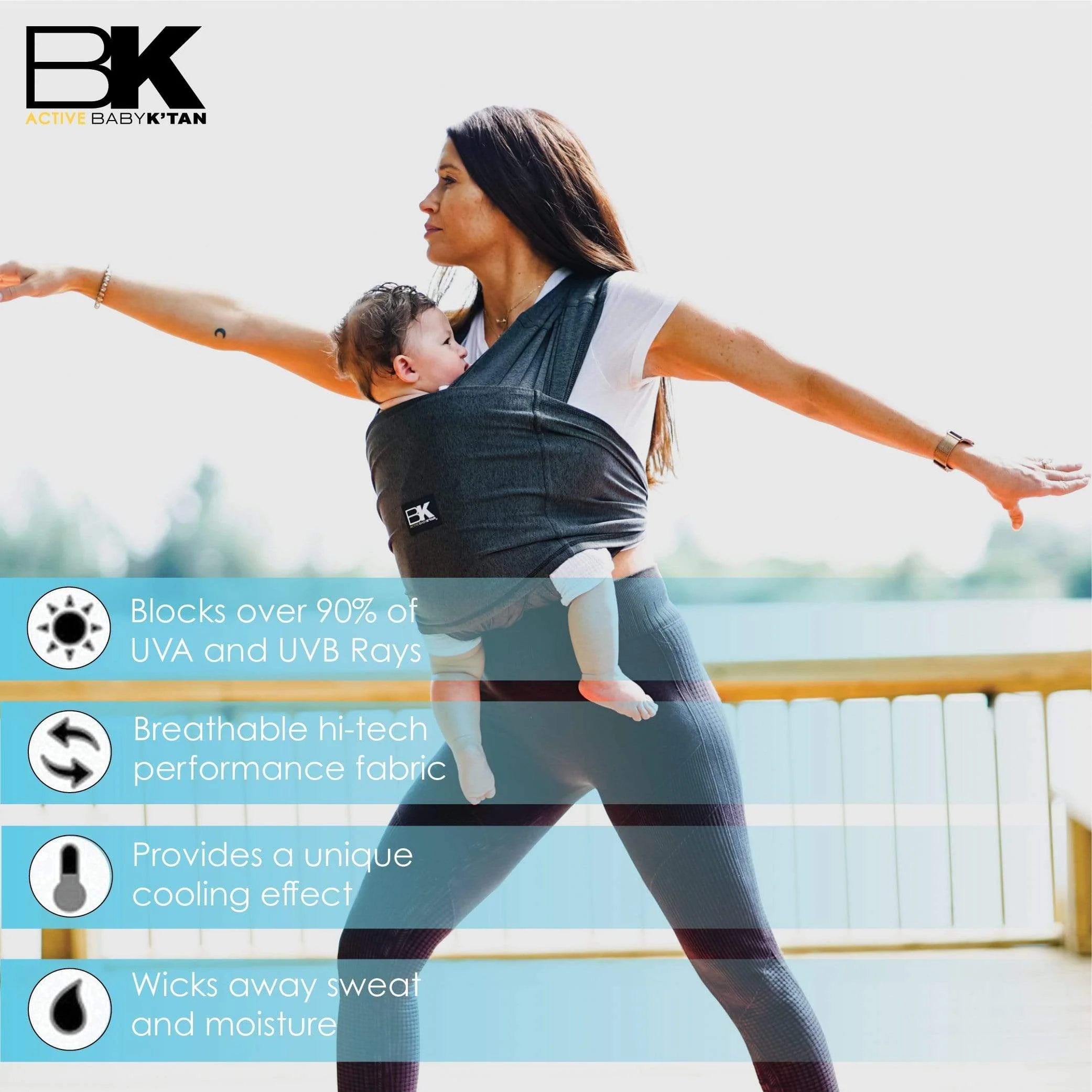 Baby K'tan Active Baby Carrier | Heather Black - Image 12