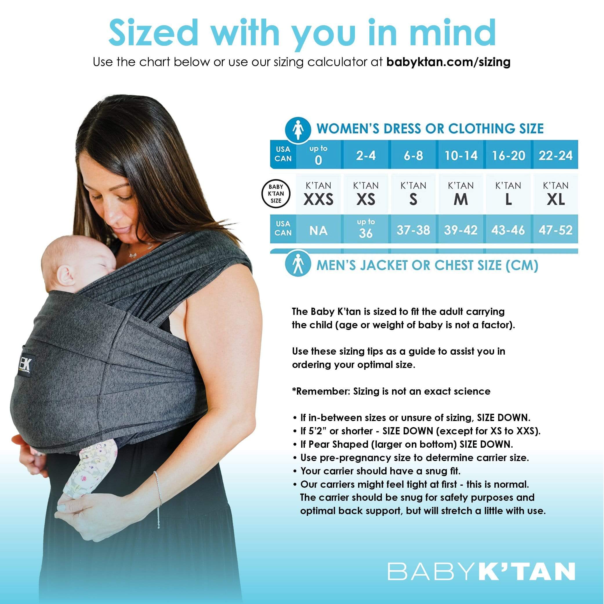 Baby K'tan Active Baby Carrier | Heather Black - Image 3
