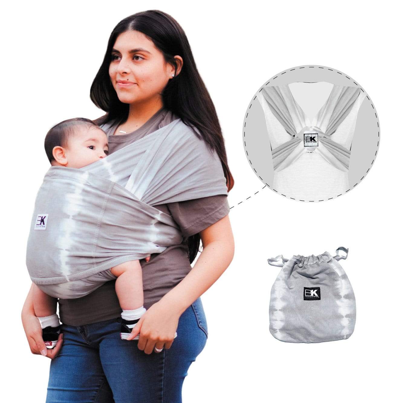 Baby K'tan Print Baby Carrier | Graphite Grey - Image 15