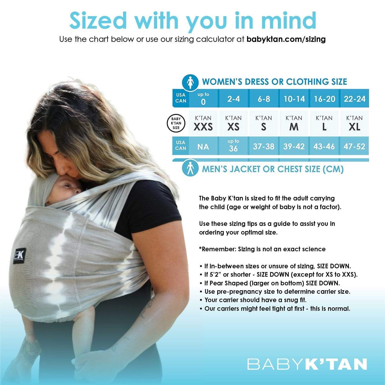 Baby K'tan Print Baby Carrier | Graphite Grey - Image 3