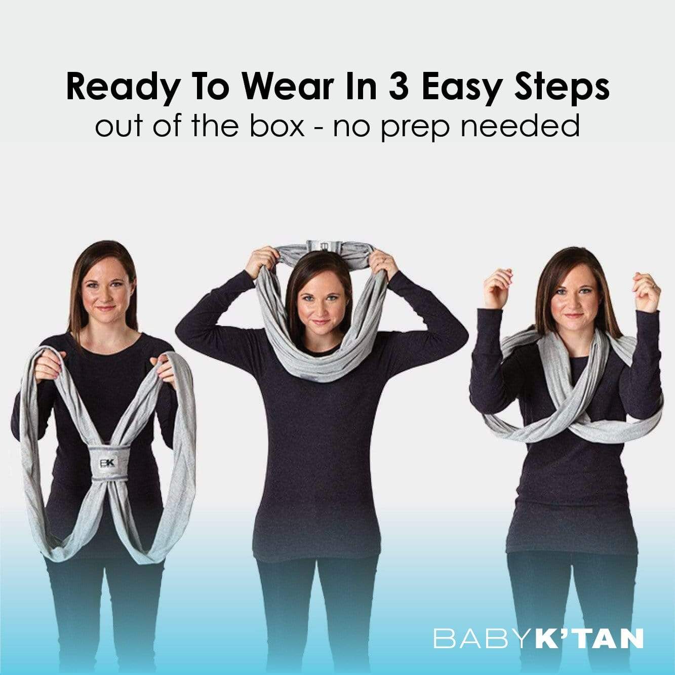 Baby K'tan Print Baby Carrier | Graphite Grey - Image 5