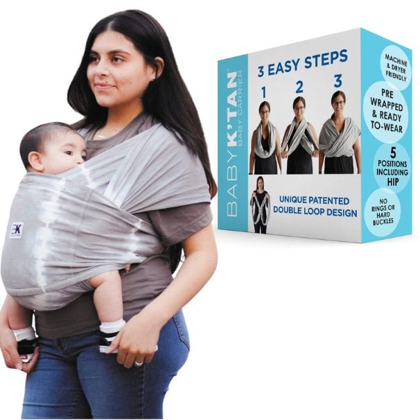 Baby K'tan Print Baby Carrier | Graphite Grey - Image 9