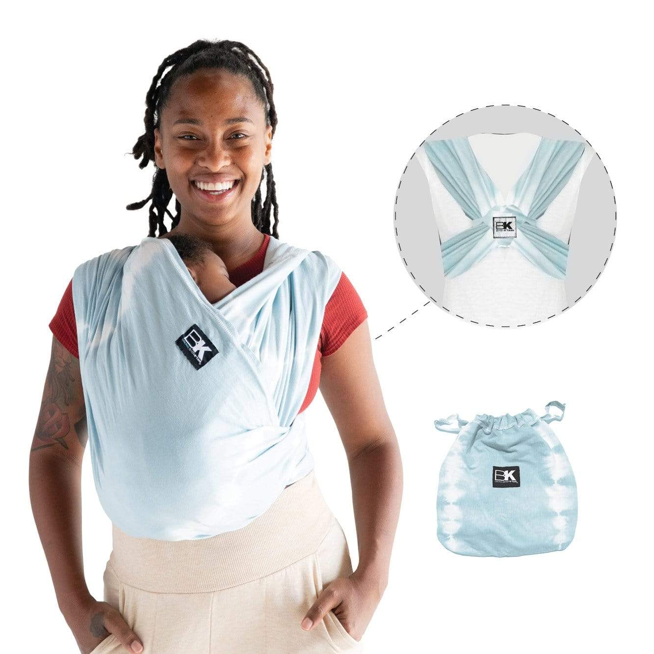 Baby K'tan Print Baby Carrier | Misty Blue - Image 12