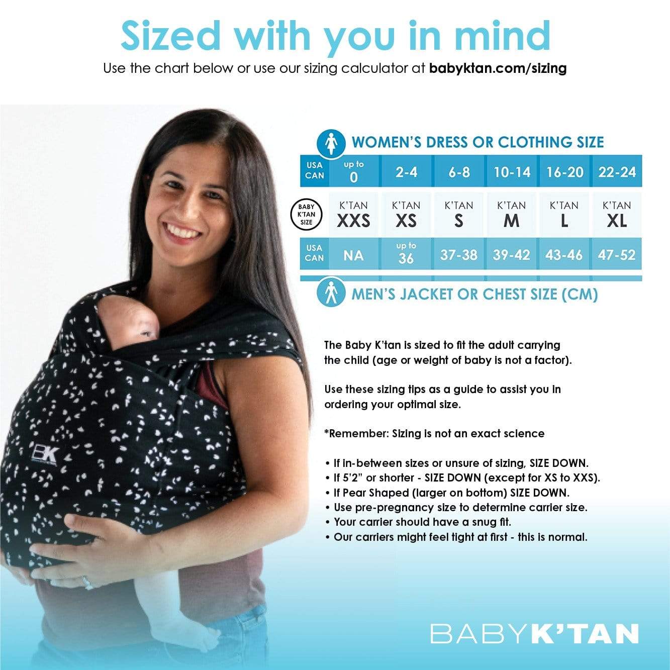 Baby K'tan Print Baby Carrier | Sweetheart Black - Image 3