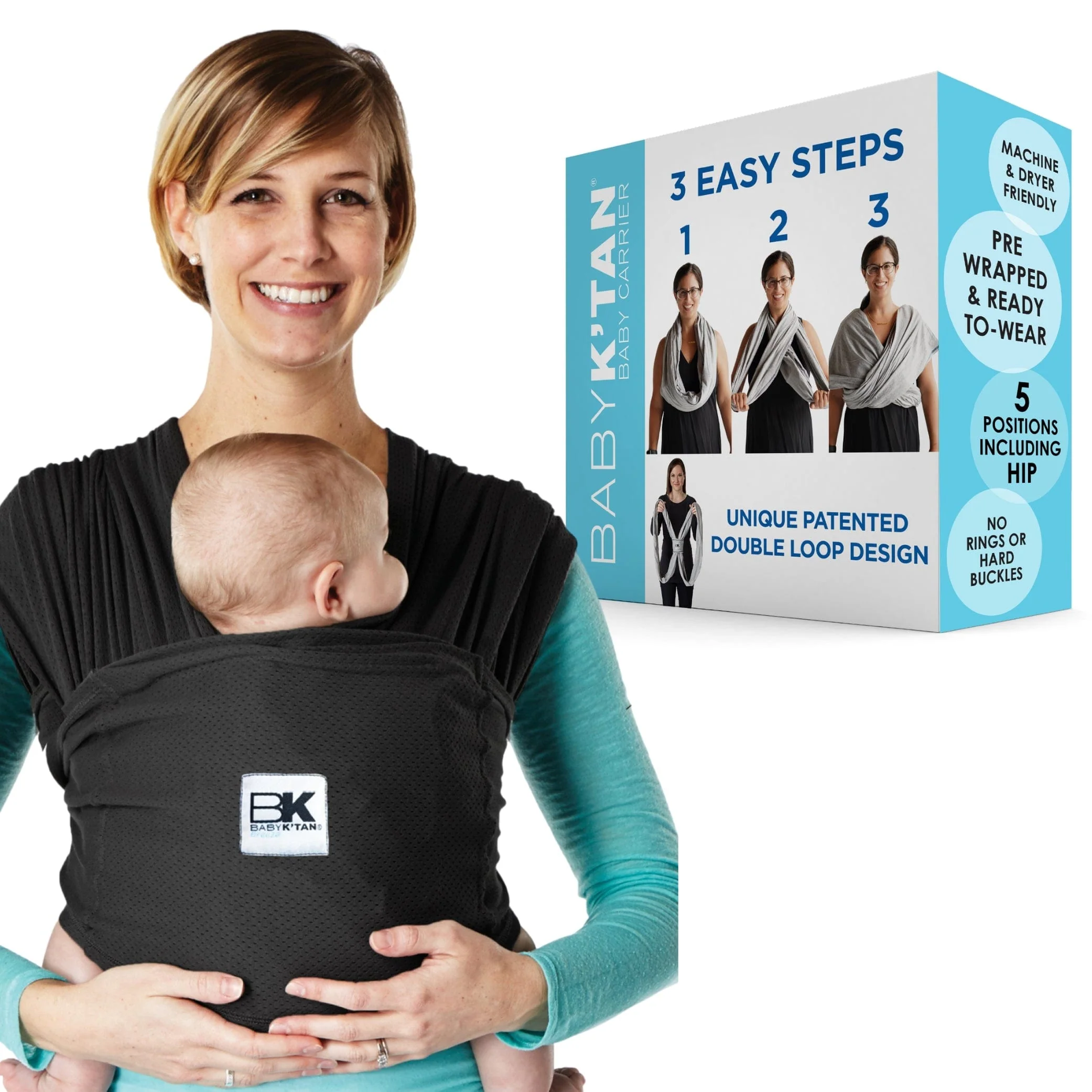 Baby K'tan Breeze Baby Carrier | Black - Image 9