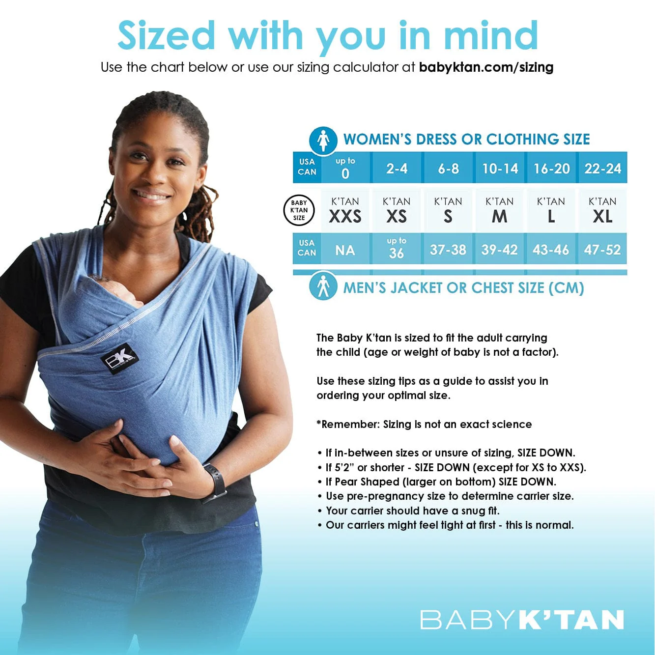 Baby K'tan Original Baby Carrier | Denim - Image 3