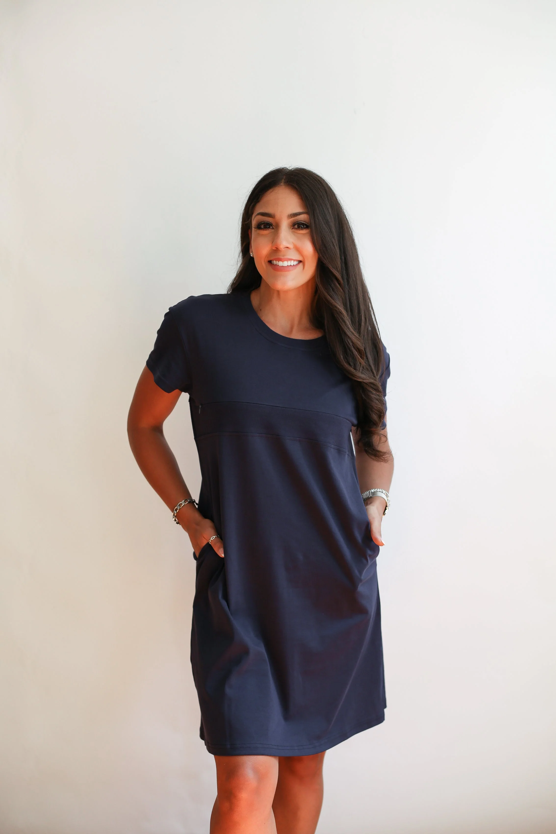 Breastfeeding Invisible Zipper T-Shirt Dress - Image 6
