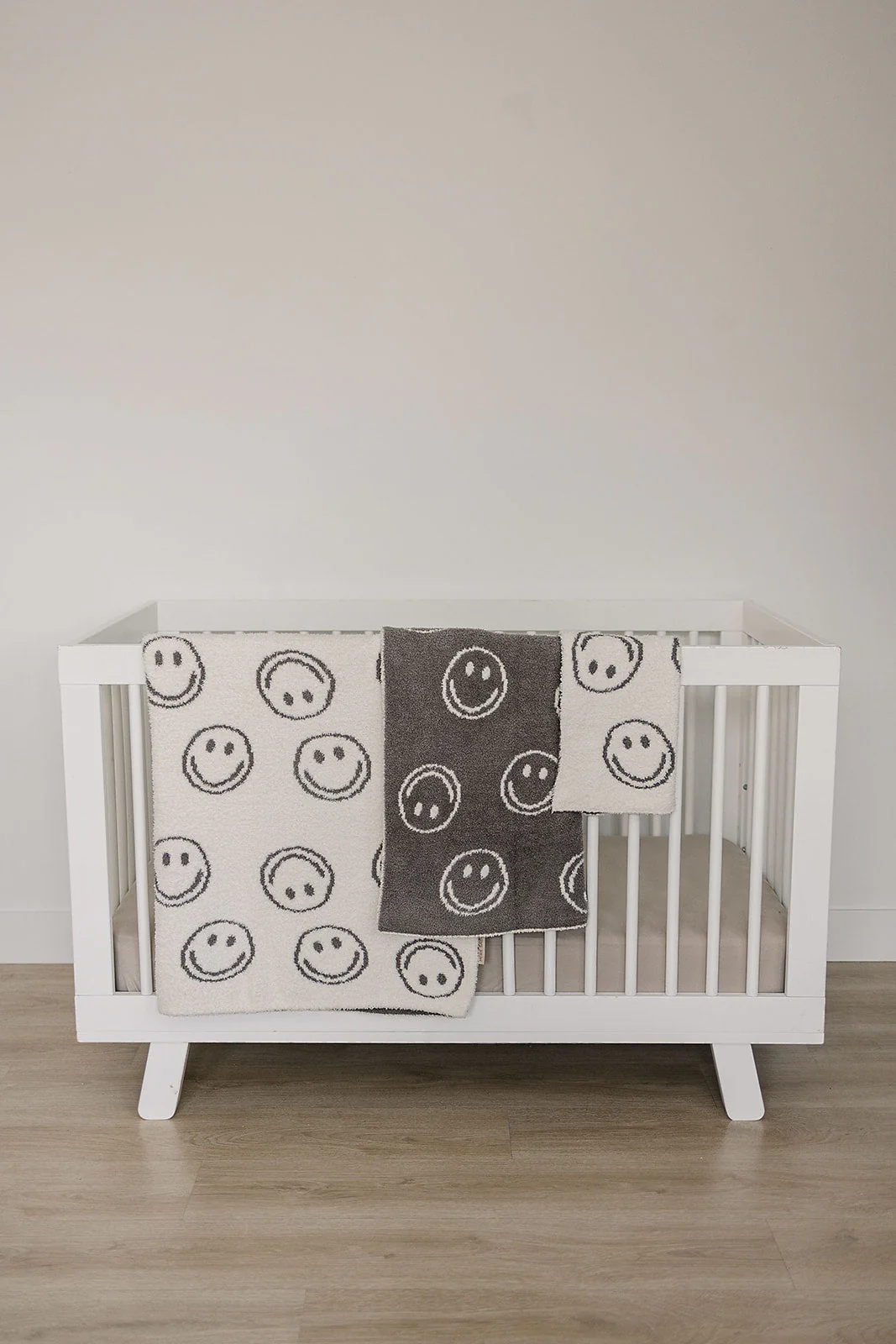 Charcoal Smiley Plush Blanket - Image 5