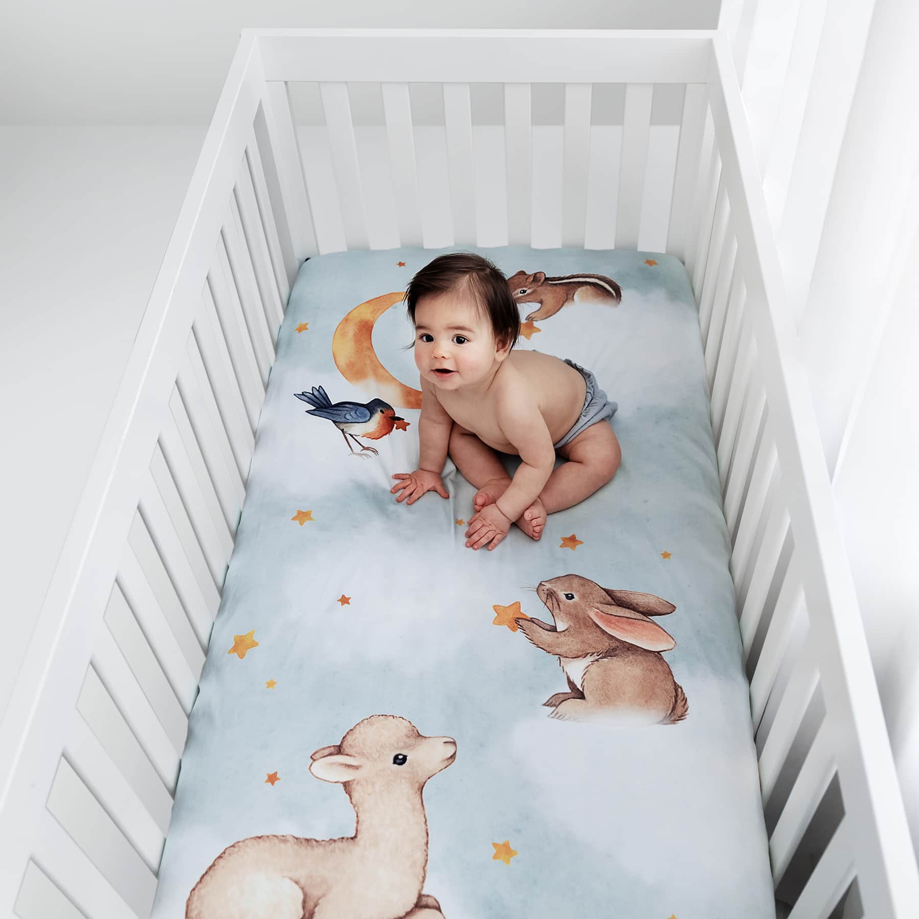 Crib sheet and Swaddle bundle - Goodnight Wonderland - Image 4