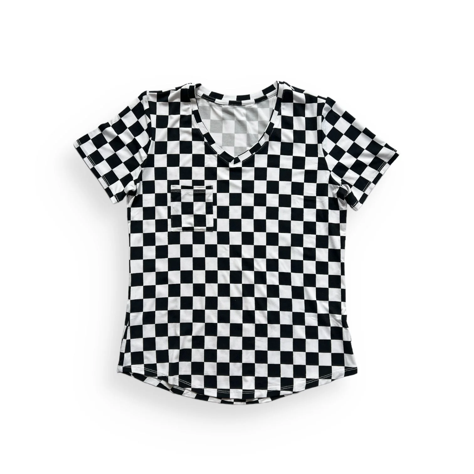 MAMA V-NECK- B+W Check - Image 3
