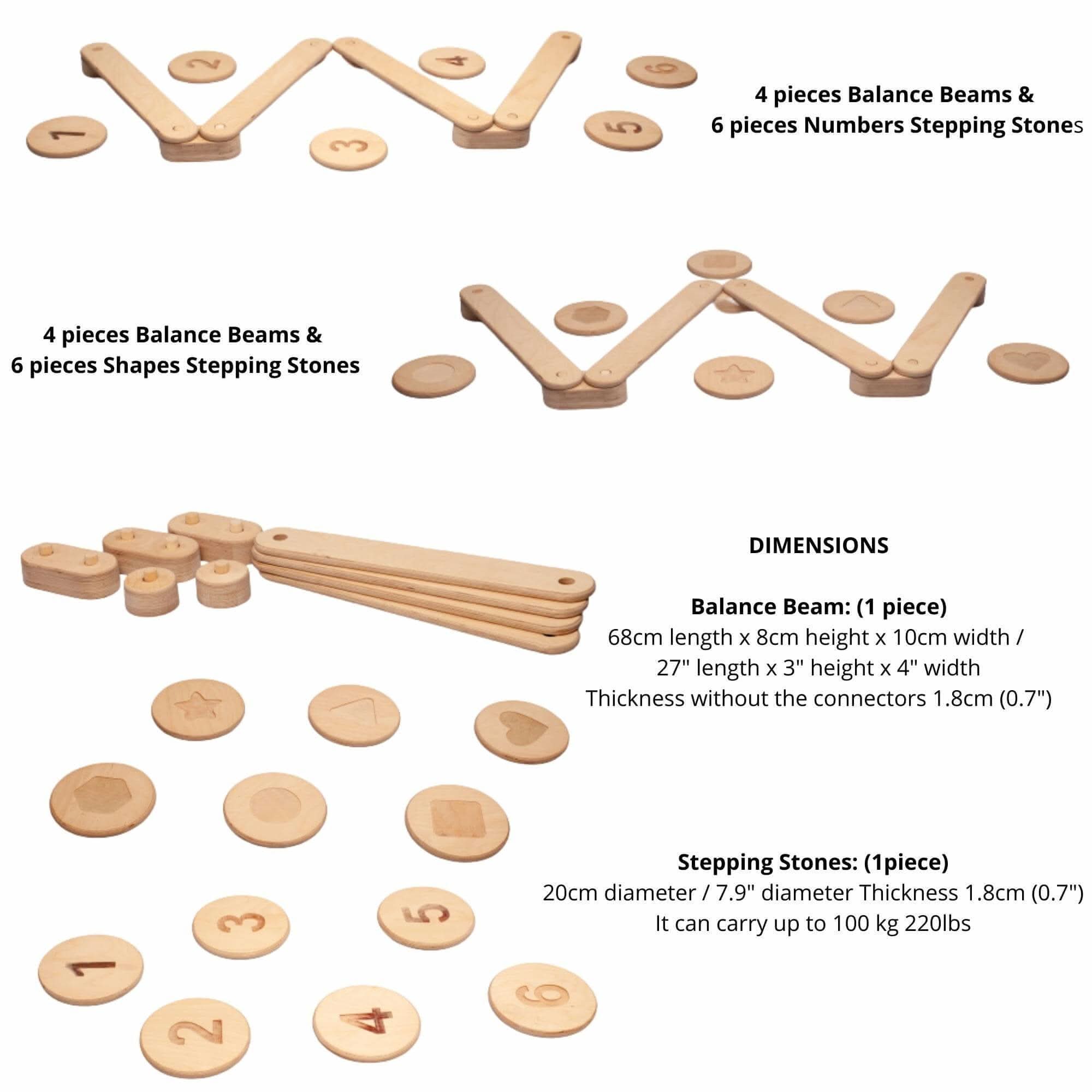 Montessori Balance Beam and Stepping Stones Set - Image 8