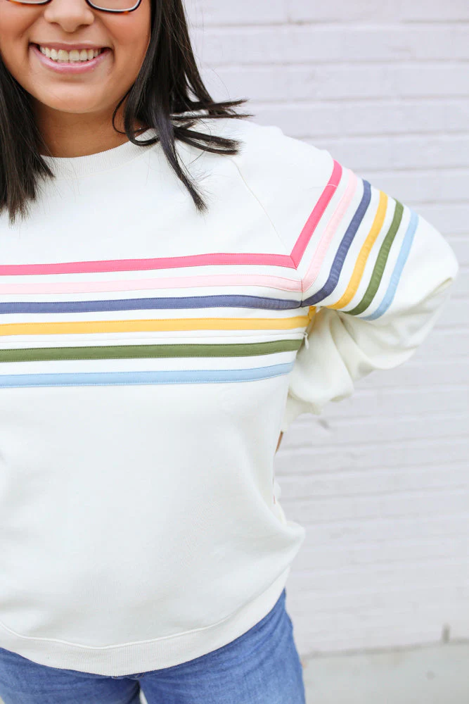 Six Stripe Invisible Zip Breastfeeding Sweatshirt - Image 11