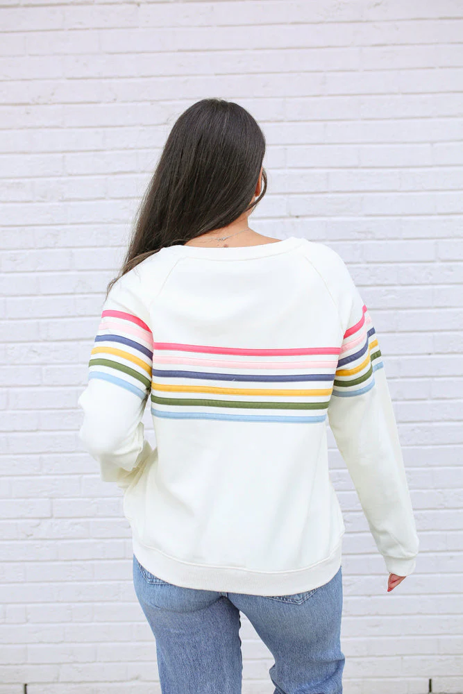 Six Stripe Invisible Zip Breastfeeding Sweatshirt - Image 12