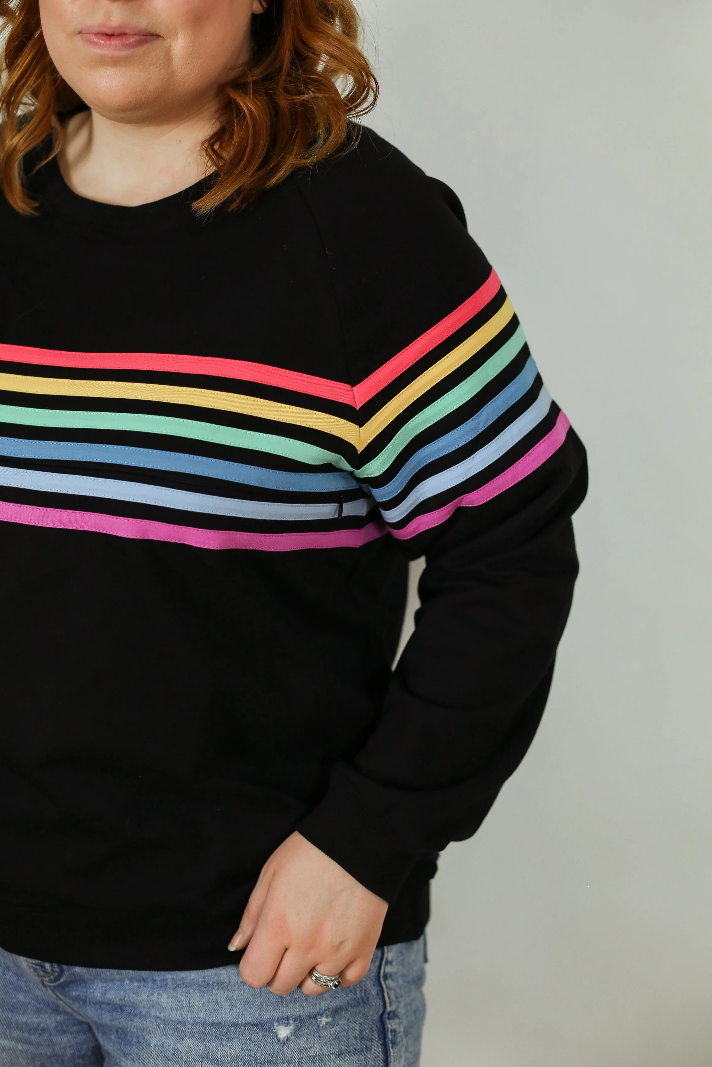Six Stripe Invisible Zip Breastfeeding Sweatshirt - Image 17
