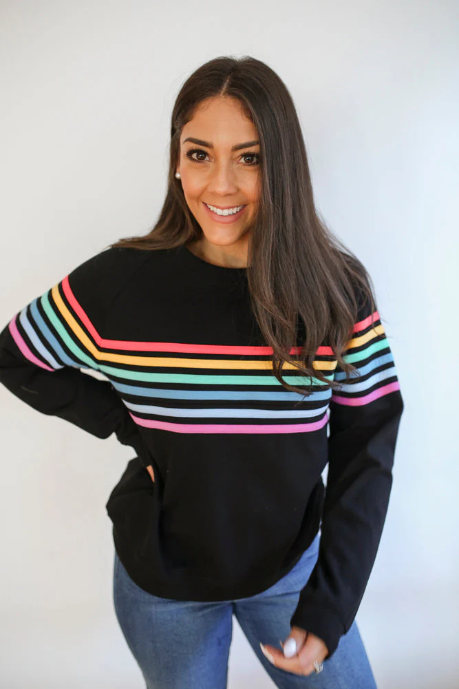 Six Stripe Invisible Zip Breastfeeding Sweatshirt - Image 4