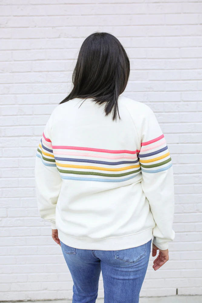Six Stripe Invisible Zip Breastfeeding Sweatshirt - Image 6
