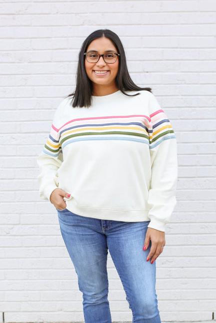 Six Stripe Invisible Zip Breastfeeding Sweatshirt - Image 8