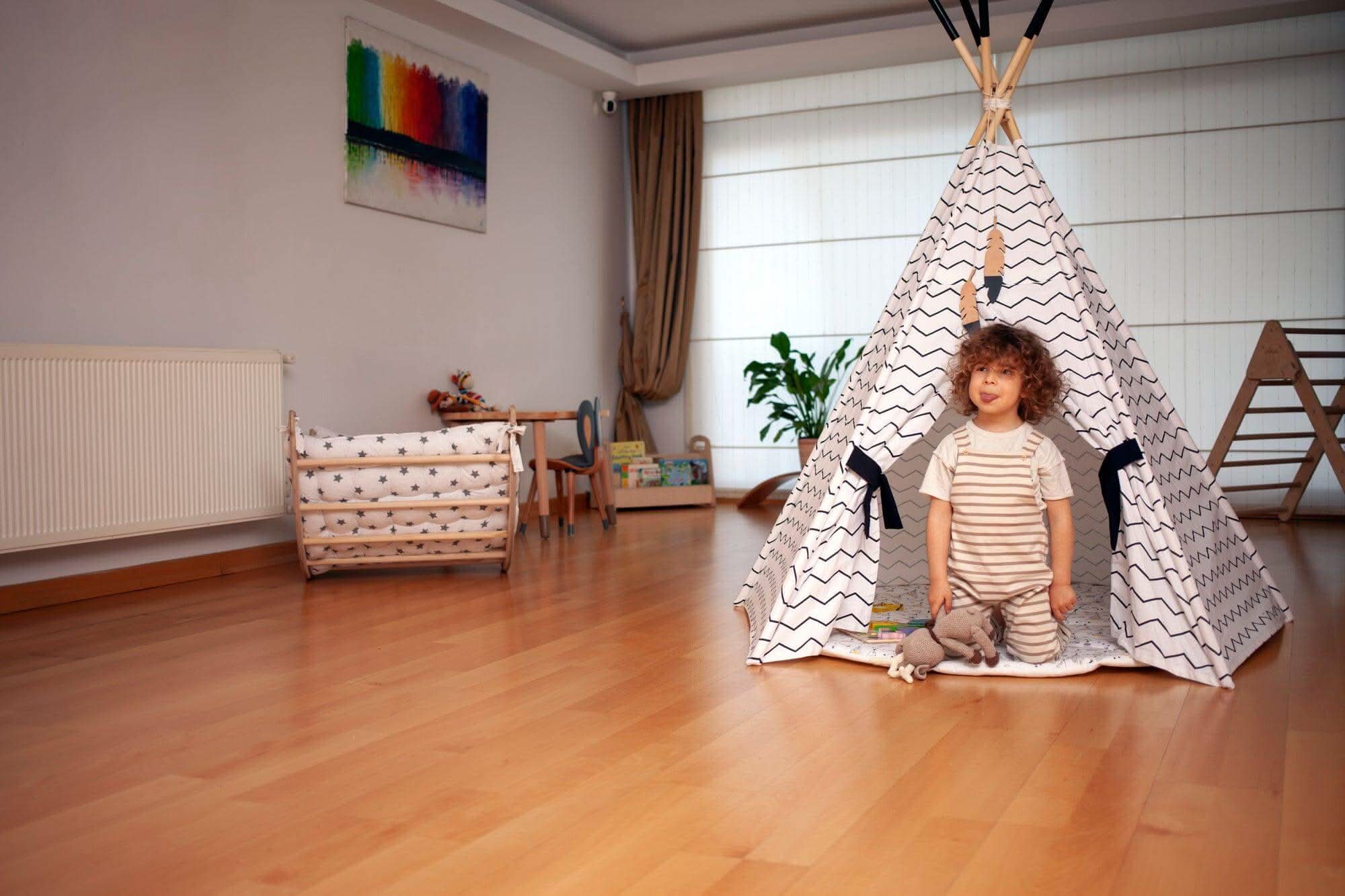 XL Teepee Tent and Play Mat Set - Image 6