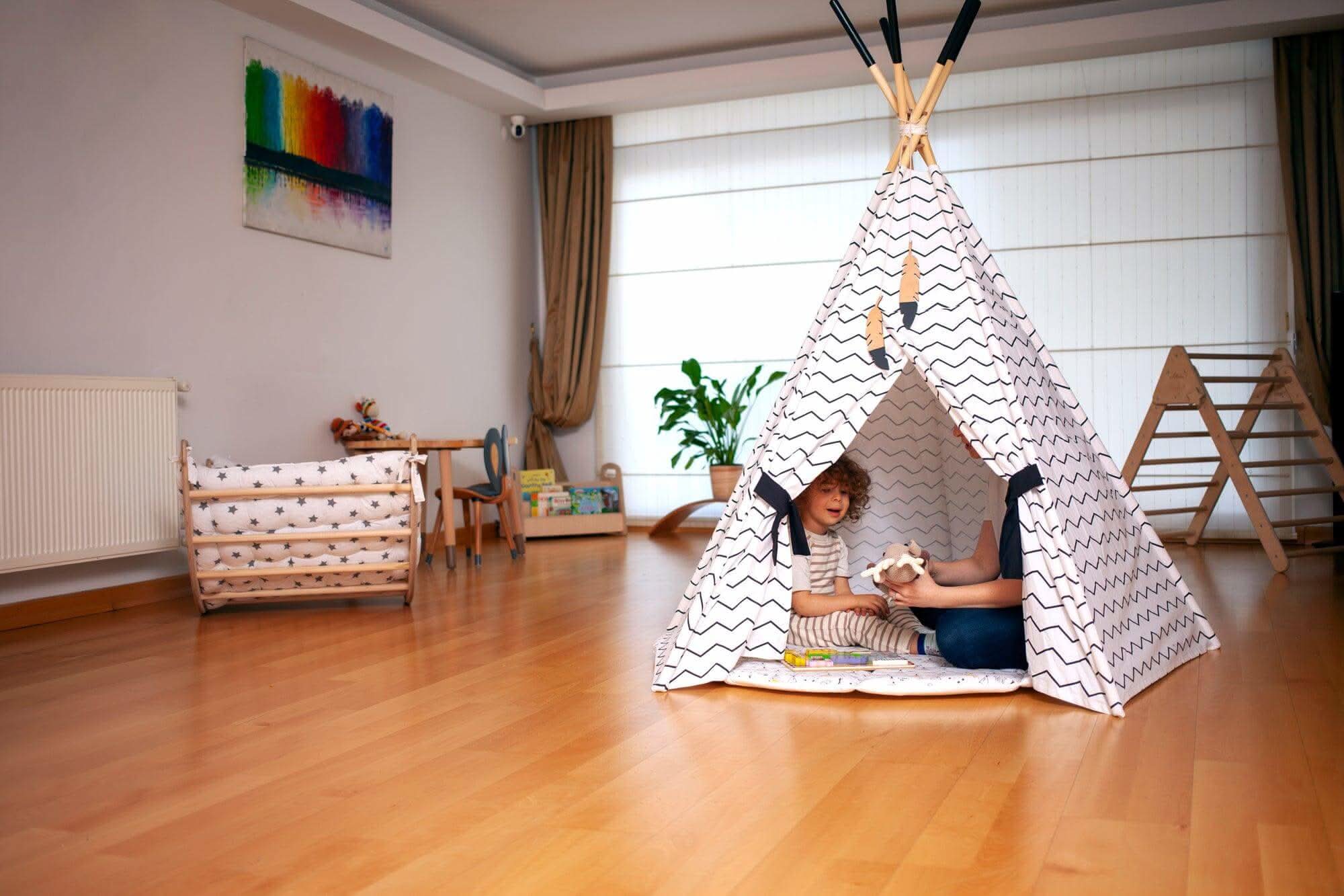 XL Teepee Tent and Play Mat Set - Image 7